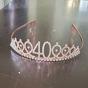 Crystal Rose Gold 40th Birthday Tiara